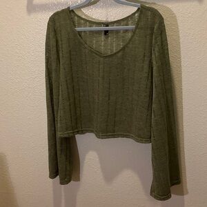 Cider Forest Green Long Sleeve Top